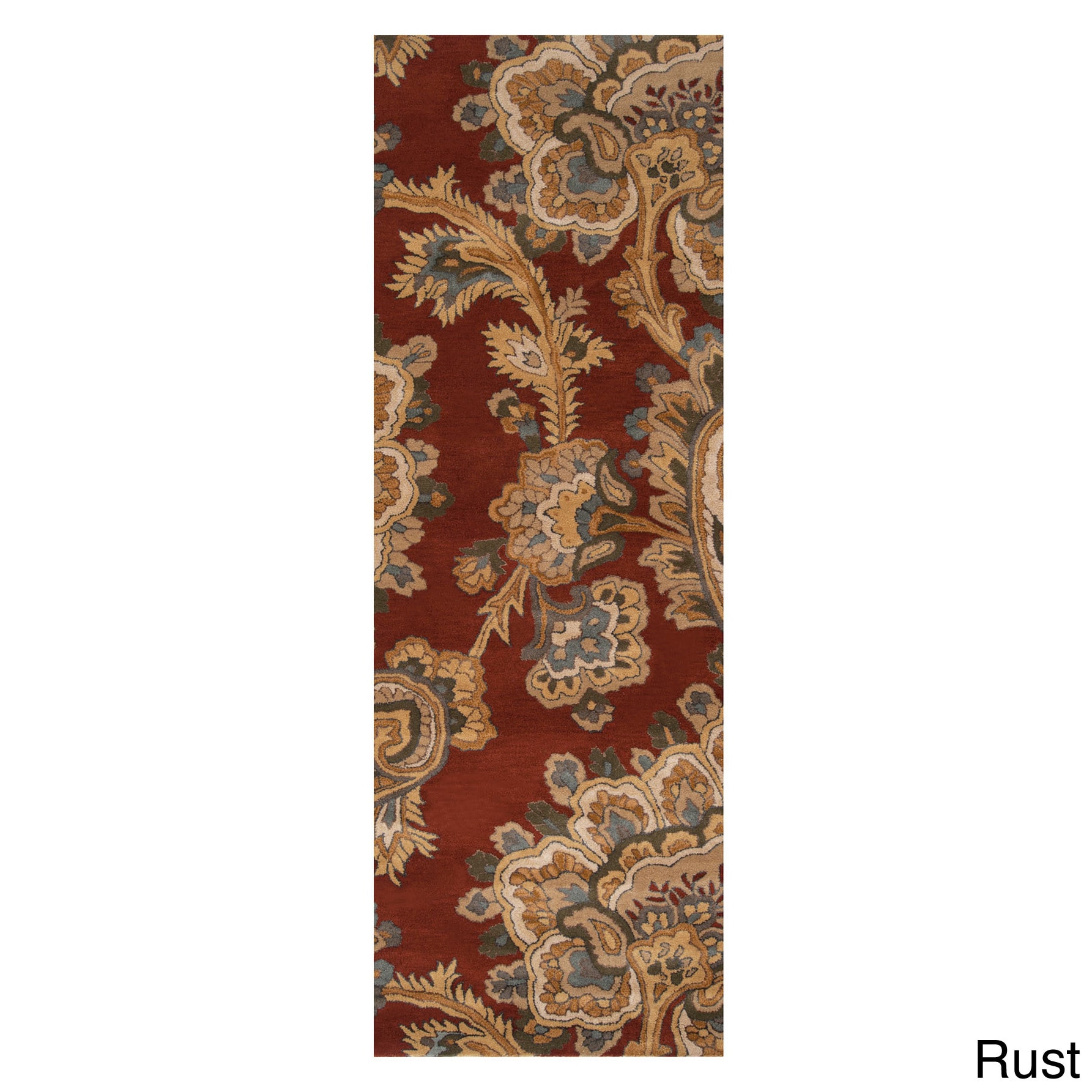 Hand tufted Wool Transitional Paisley Runner Rug (26 X 8)