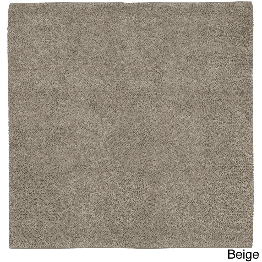 Hand Woven Bella New Zealand Felted Wool Shag Area Rug (8 Sqaure)