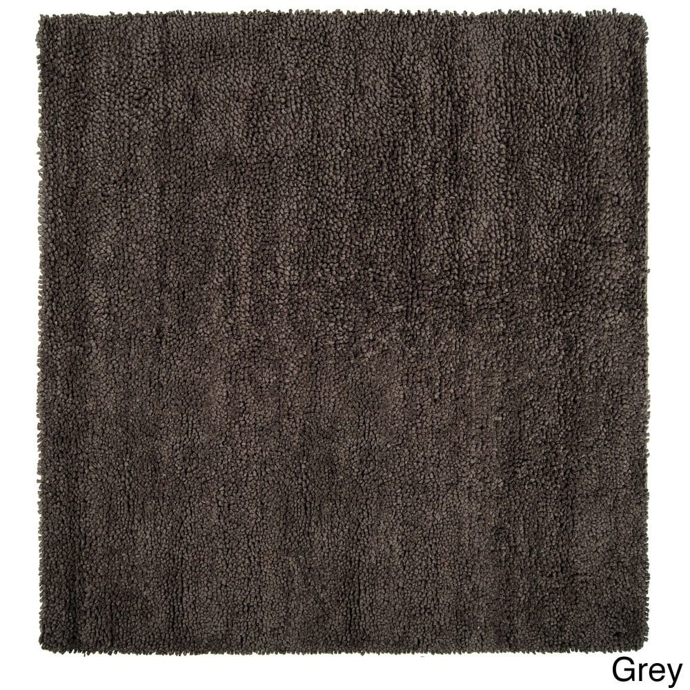 Hand Woven Bella New Zealand Felted Wool Shag Area Rug (8 Sqaure)