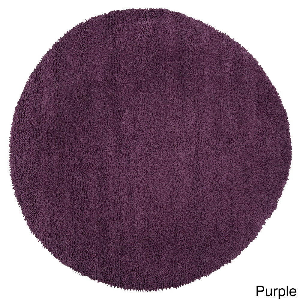 Hand Woven Winslette New Zealand Felted Wool Shag Area Rug (8 Round)