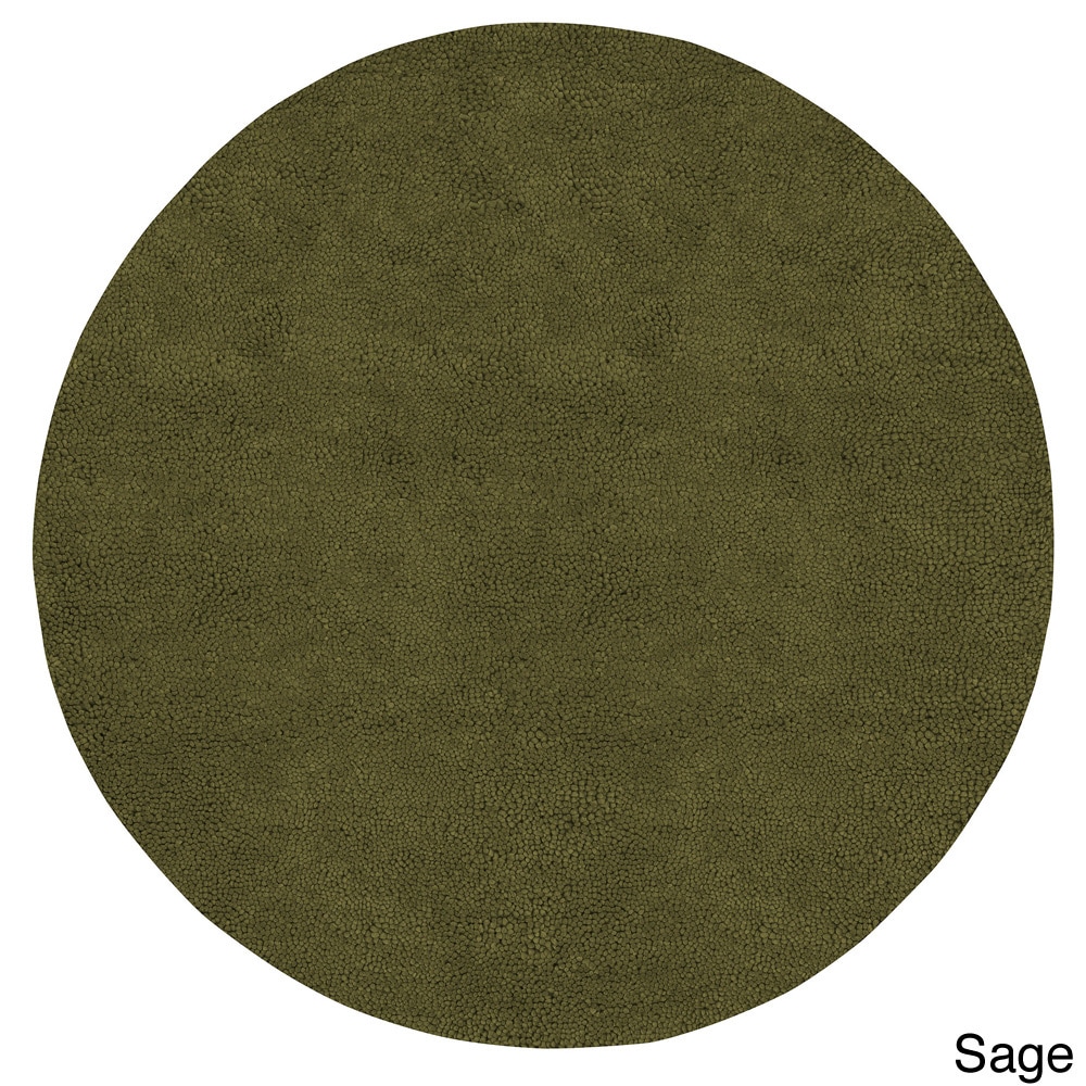 Hand Woven Winslette New Zealand Felted Wool Shag Area Rug (8 Round)