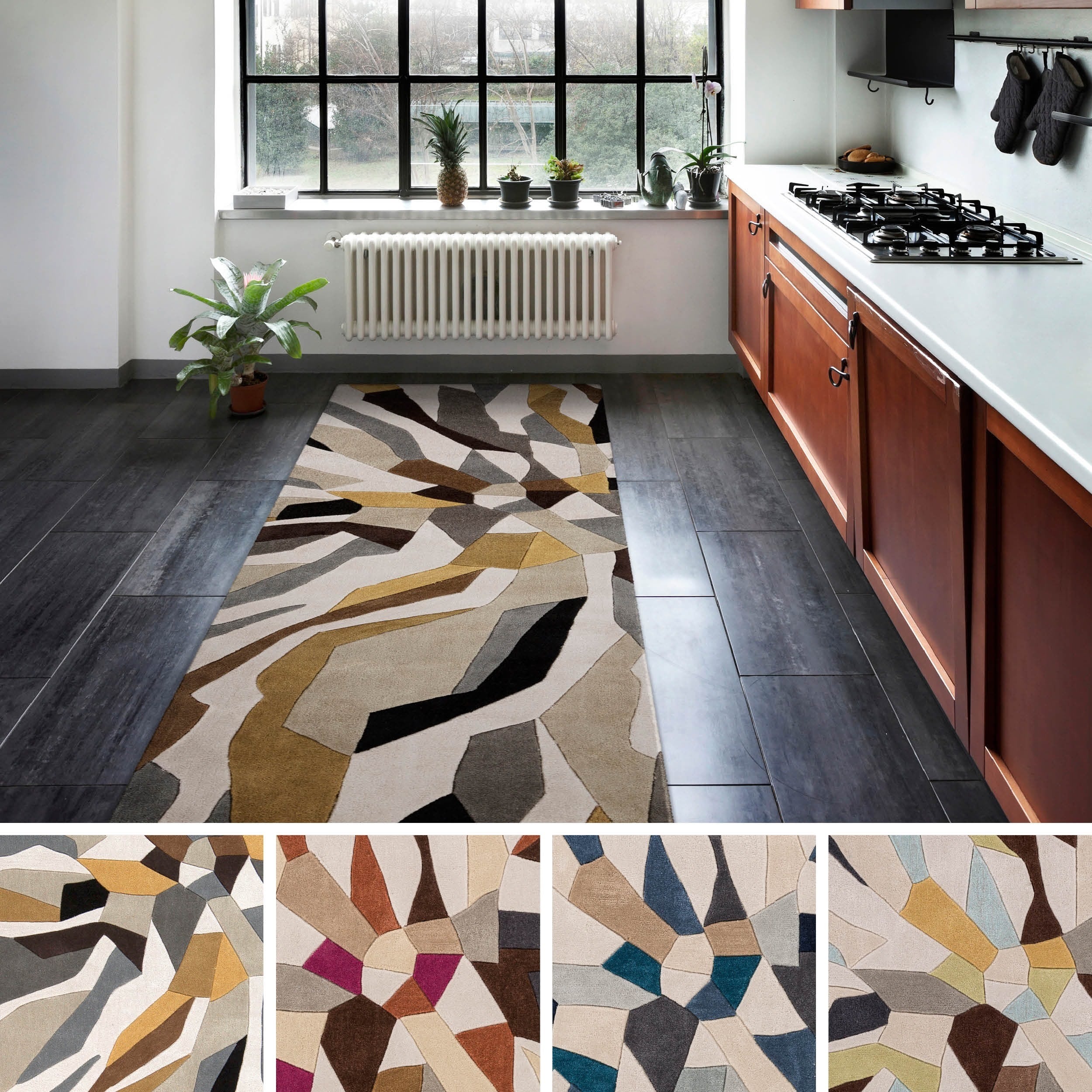 Hand tufted Barnes Contemporary Abstract Runner Rug (26 X 8)