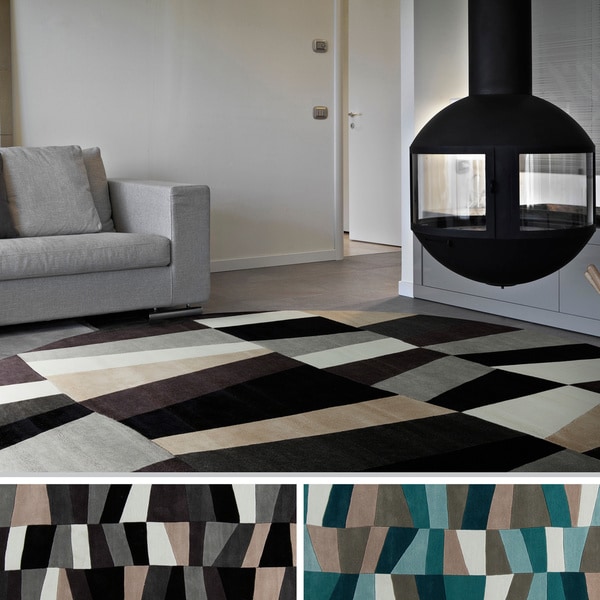 Hand-Tufted Geometric Contemporary Round Area Rug - 8' x 8'