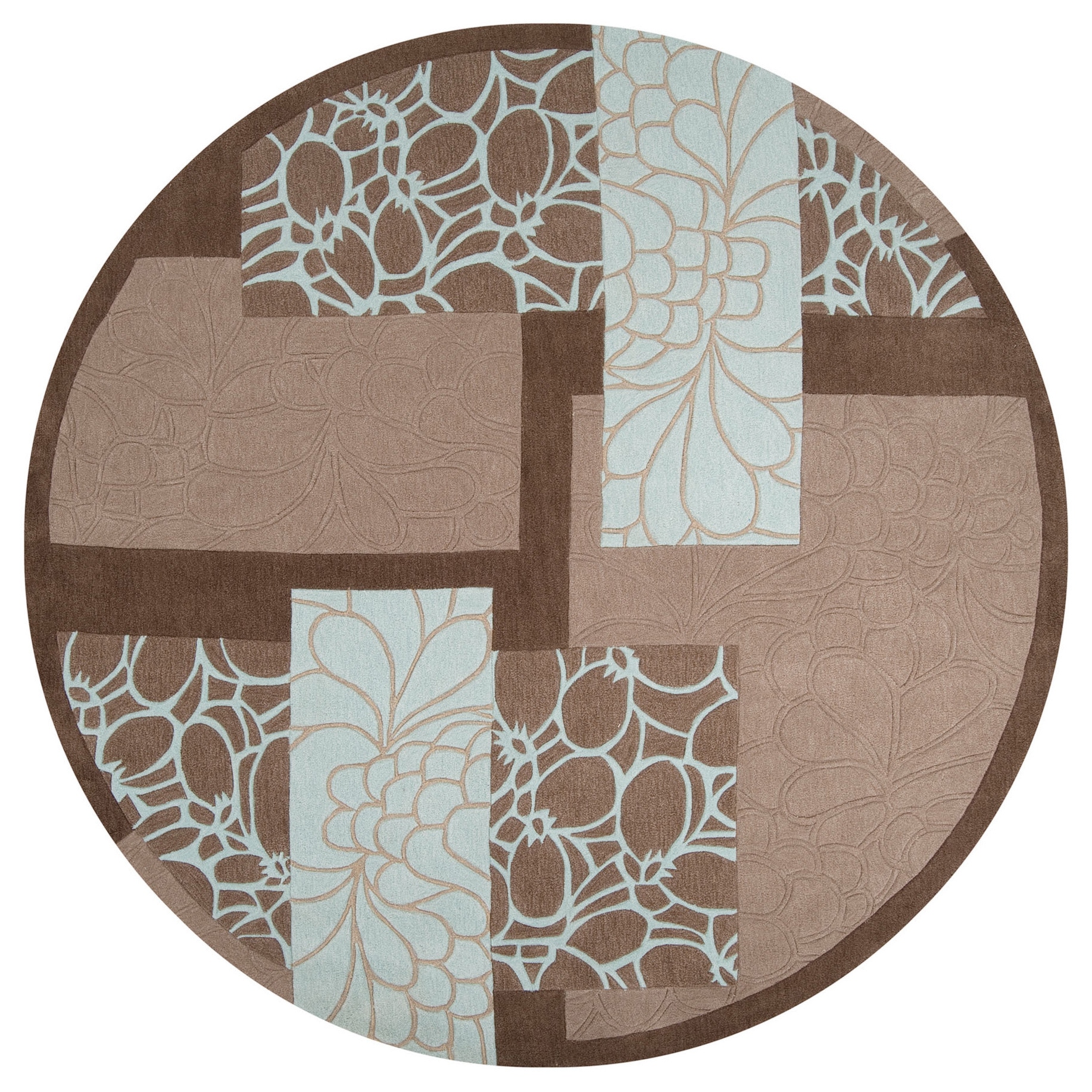 Hand tufted Floral Contemporary Round Area Rug (8 Round)