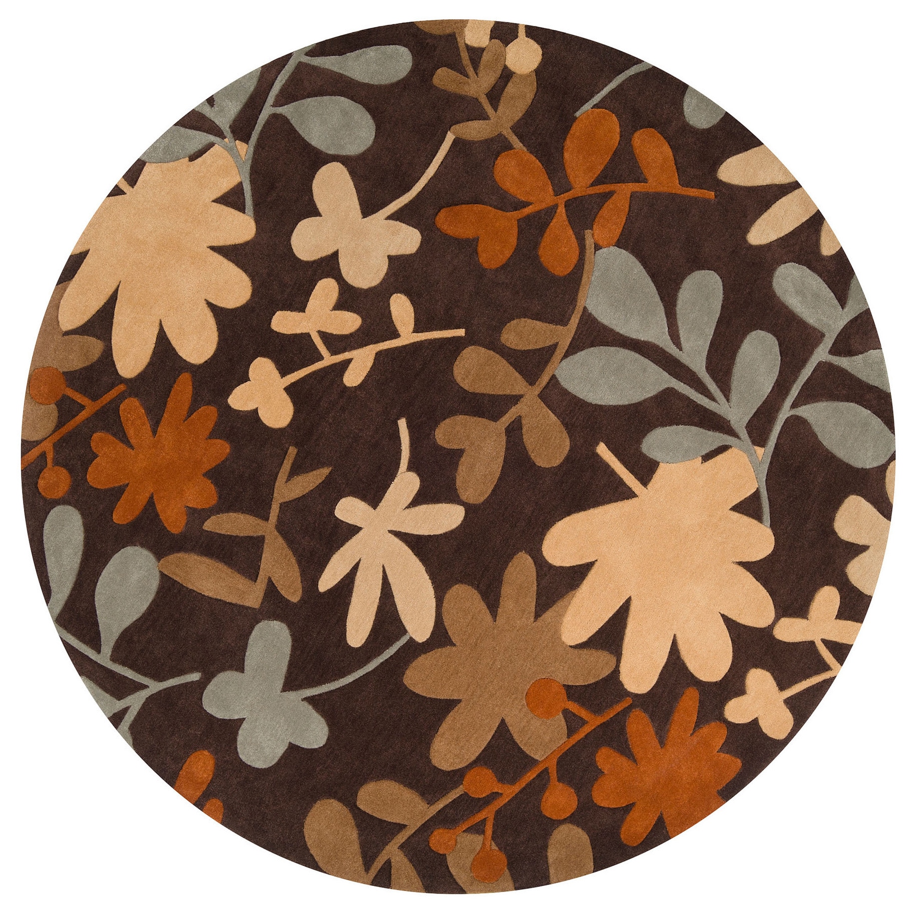 Hand tufted Floral Contemporary Round Area Rug (8 Round)