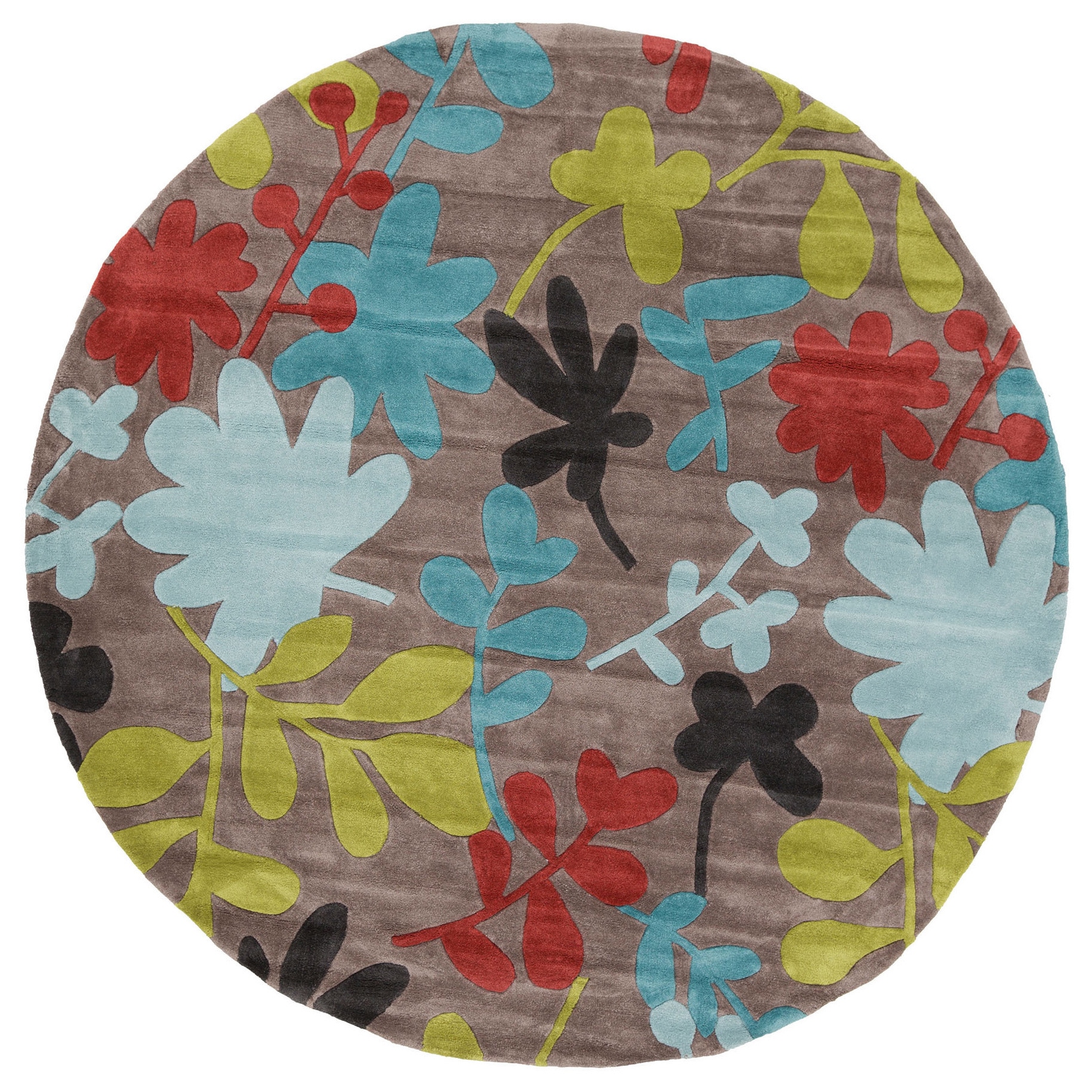 Hand tufted Floral Contemporary Round Area Rug (8 Round)