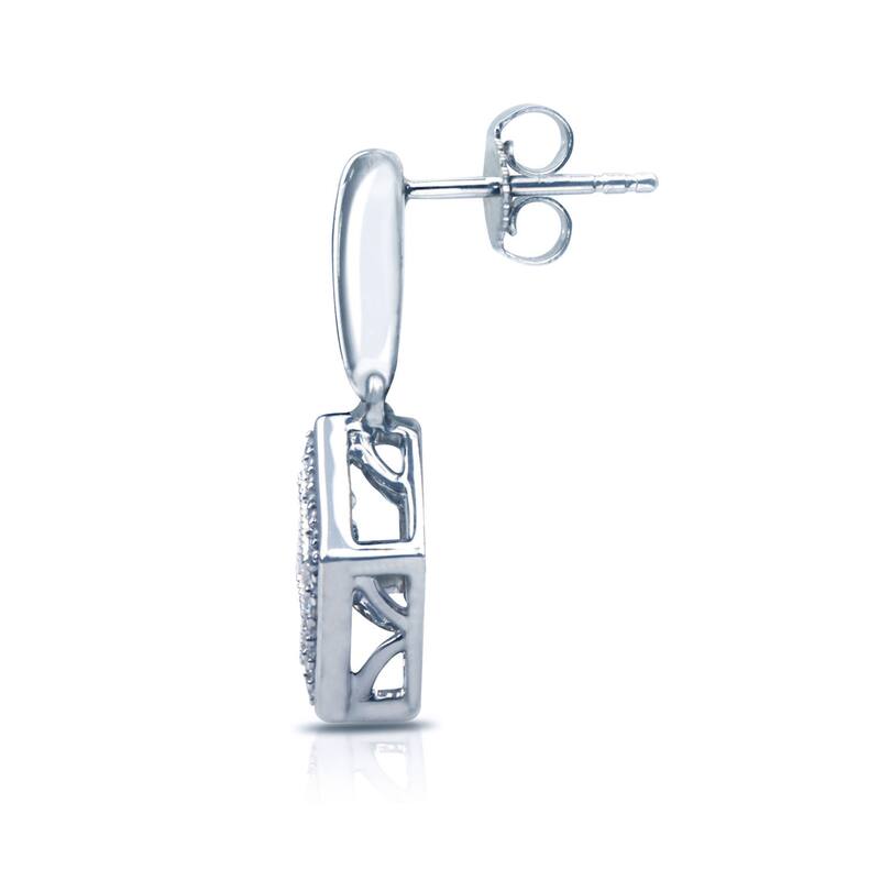 Auriya 14k White Gold 1/2ct TDW Dancing Stone Moving Diamond Earrings