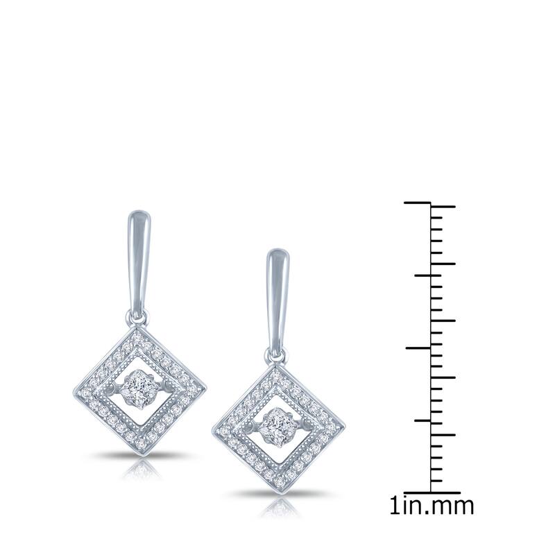 Auriya 14k White Gold 1/2ct TDW Dancing Stone Moving Diamond Earrings