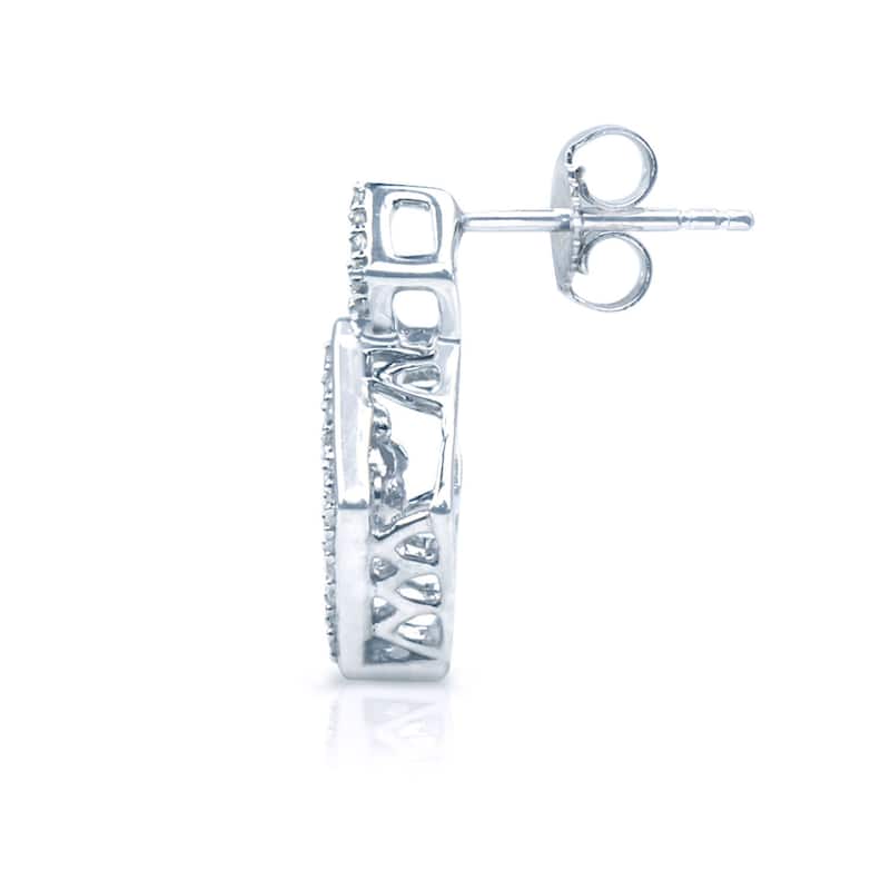 Auriya 14k White Gold 1/2ct TDW 'Dancing Stone' Princess Diamond Earrings