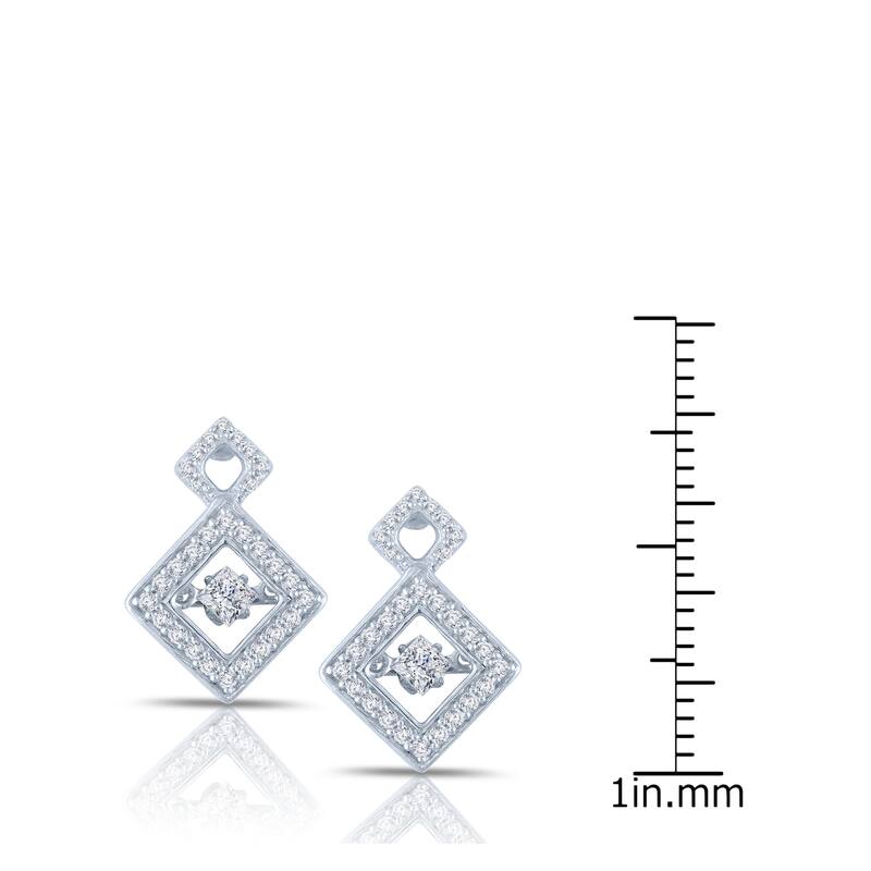 Auriya 14k White Gold 1/2ct TDW 'Dancing Stone' Princess Diamond Earrings