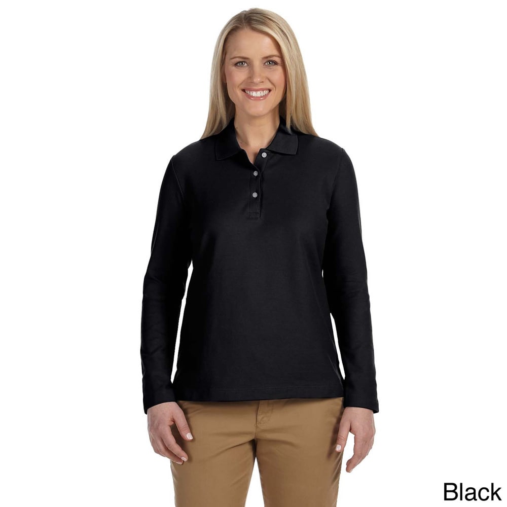 Womens Pima Piqu?? Long sleeve Polo Shirt