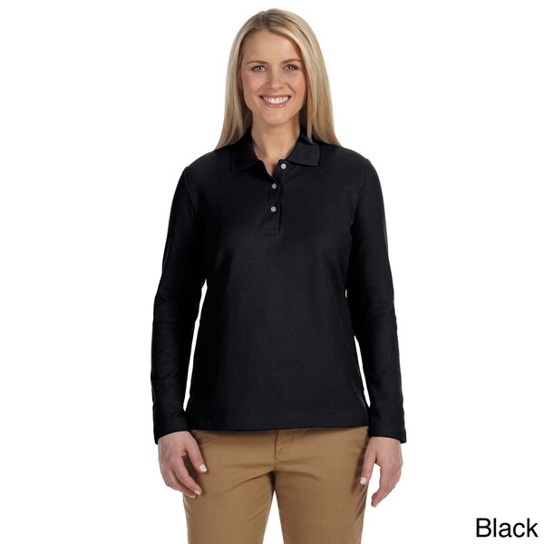 women's long sleeve collared polo shirts