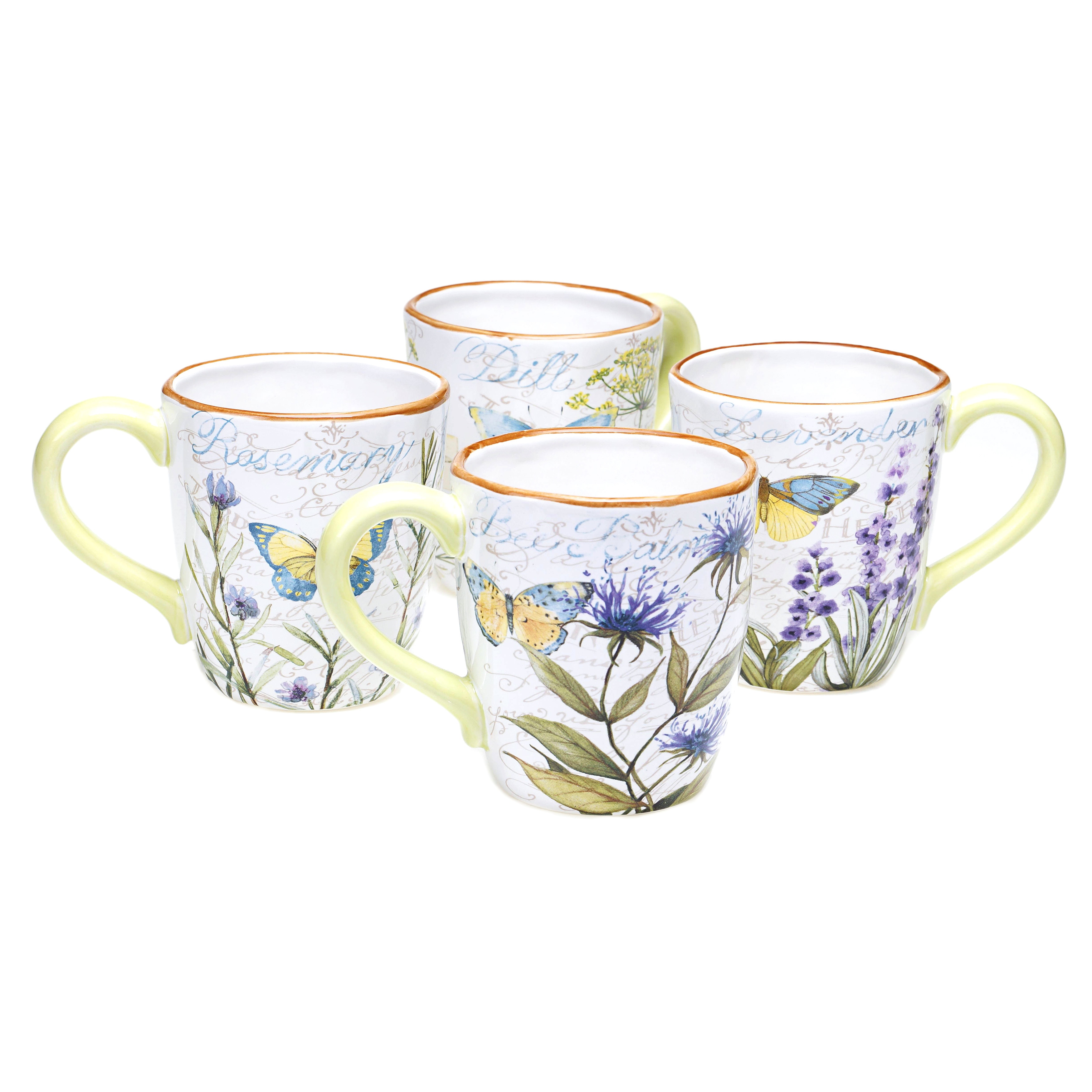 Herb Garden 18 ounce Assorted Mug (set Of 4)