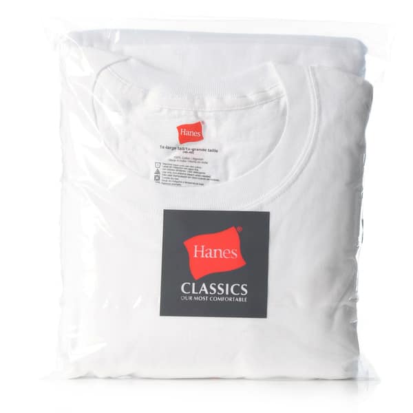 Shop Hanes Men S Big Tall White Crew Neck Tees Pack Of 3