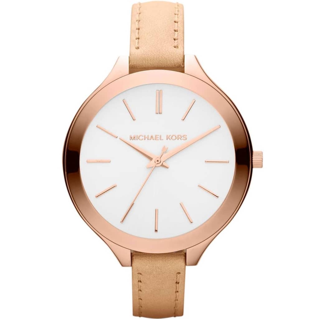 Michael Kors Women's MK2284 Runway Slim Beige Strap Watch