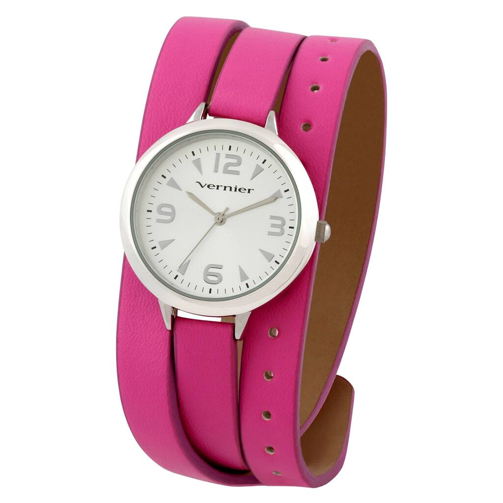 Vernier Women's Pink Triple Wrap Strap Watch