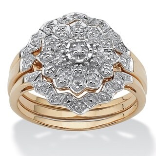 Palm Beach Jewelry Bridal Sets The Best Wedding Ring 1 7 Tcw Round Diamond Three Piece Cer Bridal Set In 14k Yellow Gold