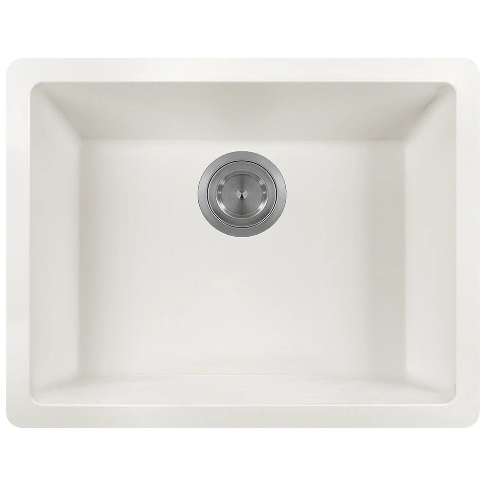 Polaris Sinks P808 White AstraGranite Single Bowl Kitchen Sink