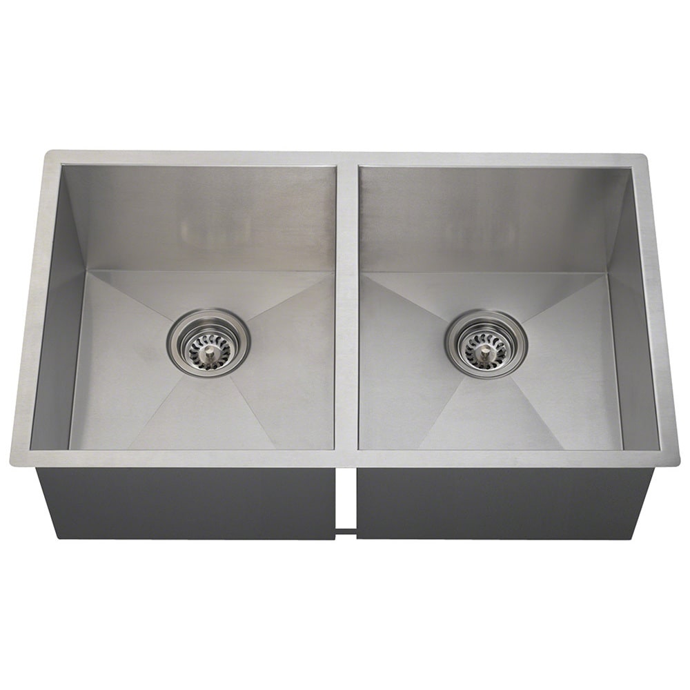 Polaris Sinks Pd2233 Double Equal Rectangular Stainless Steel Kitchen Sink