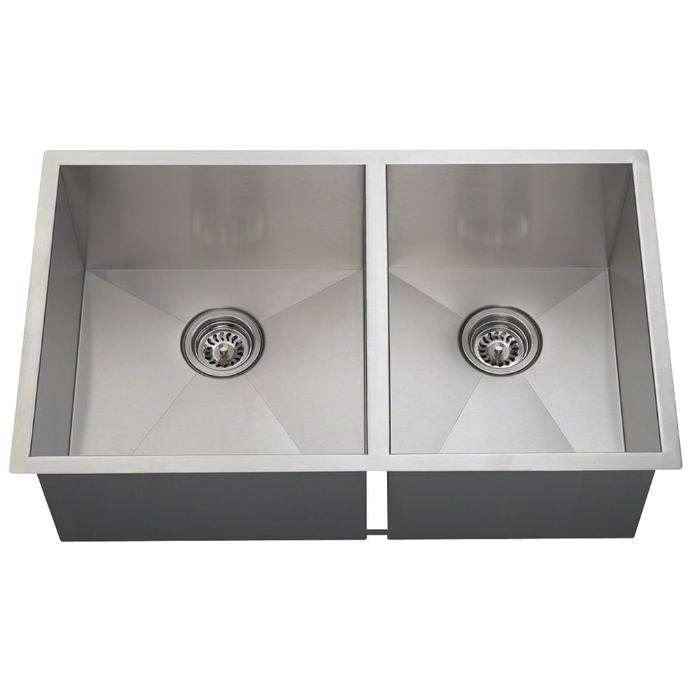 Polaris Sinks Pol2233 90 Deg. Double Rectangular Stainless Steel Sink