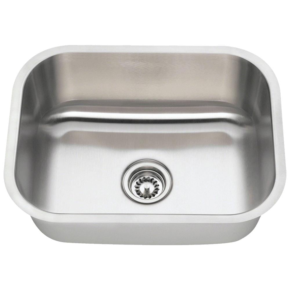 Polaris Sinks P8132 18 Single Bowl Stainless Steel Kitchen Sink