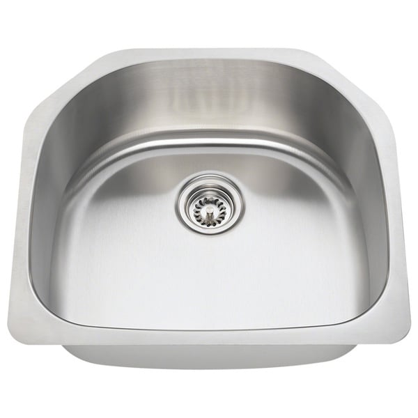 Polaris Sinks P1242 16 Single Bowl Stainless Steel Kitchen Sink