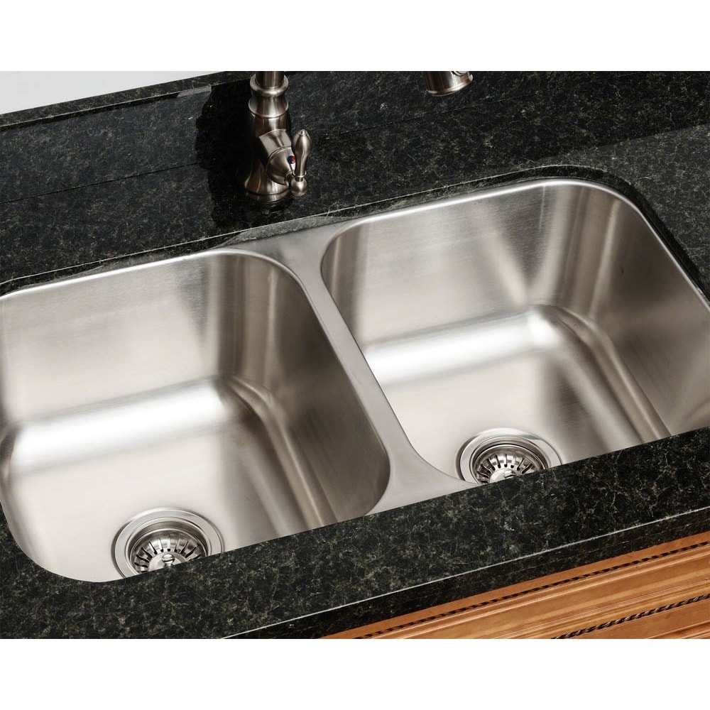 Polaris Sinks Pa205 16 Equal Double Bowl Stainless Steel Kitchen Sink