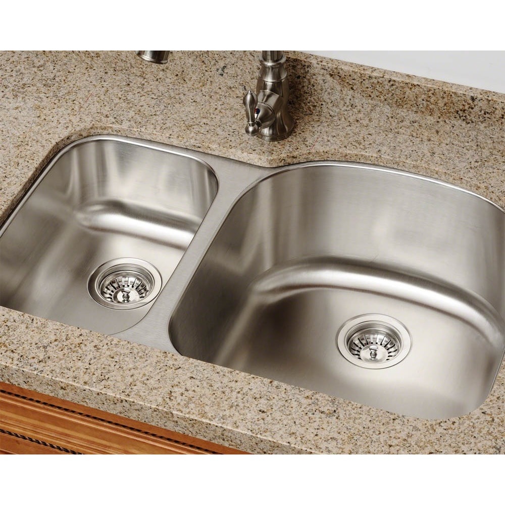 Polaris Sinks Pr1213 16 Offset Double Bowl Stainless Steel Kitchen Sink