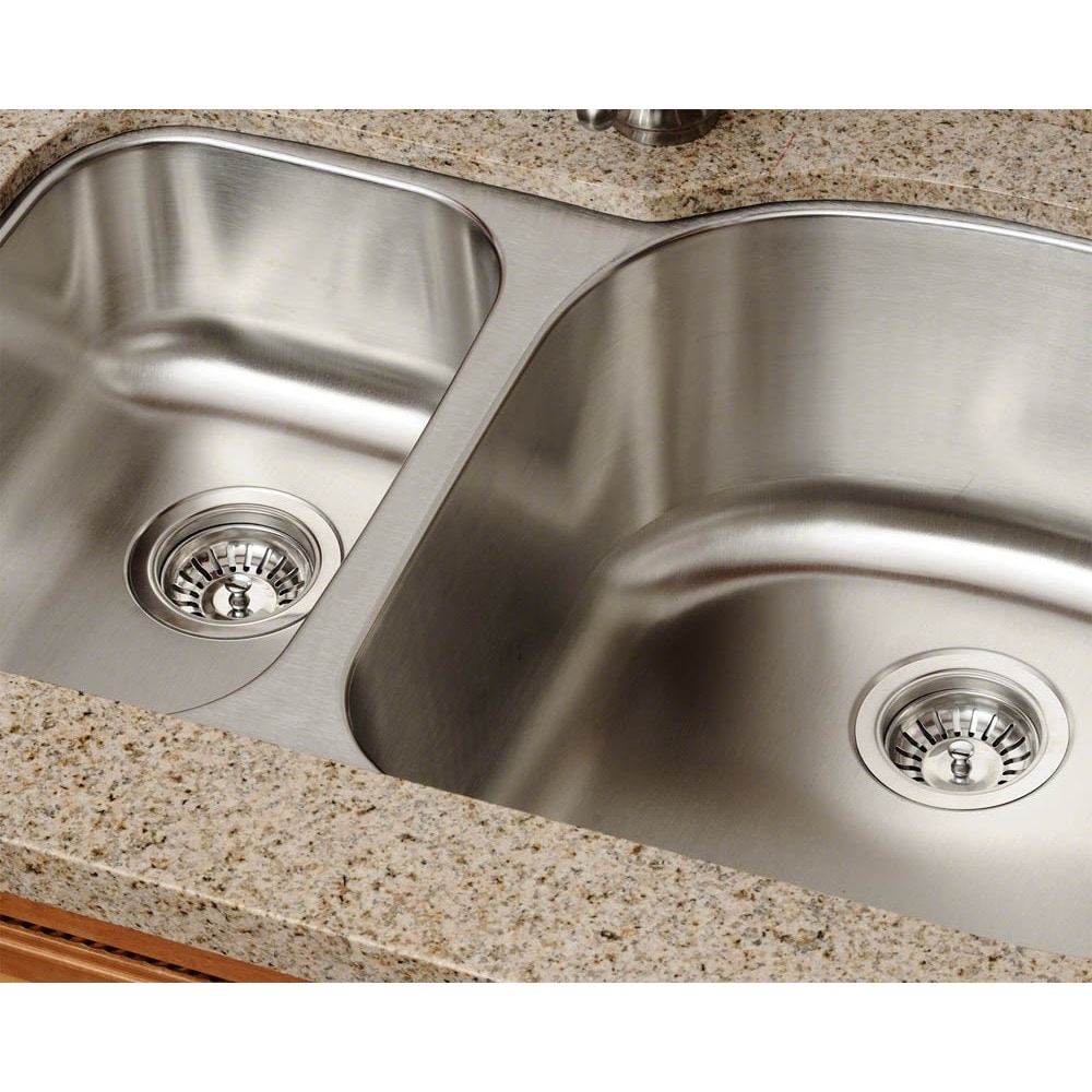 Polaris Sinks Pr1213 16 Offset Double Bowl Stainless Steel Kitchen Sink Overstock 9051817