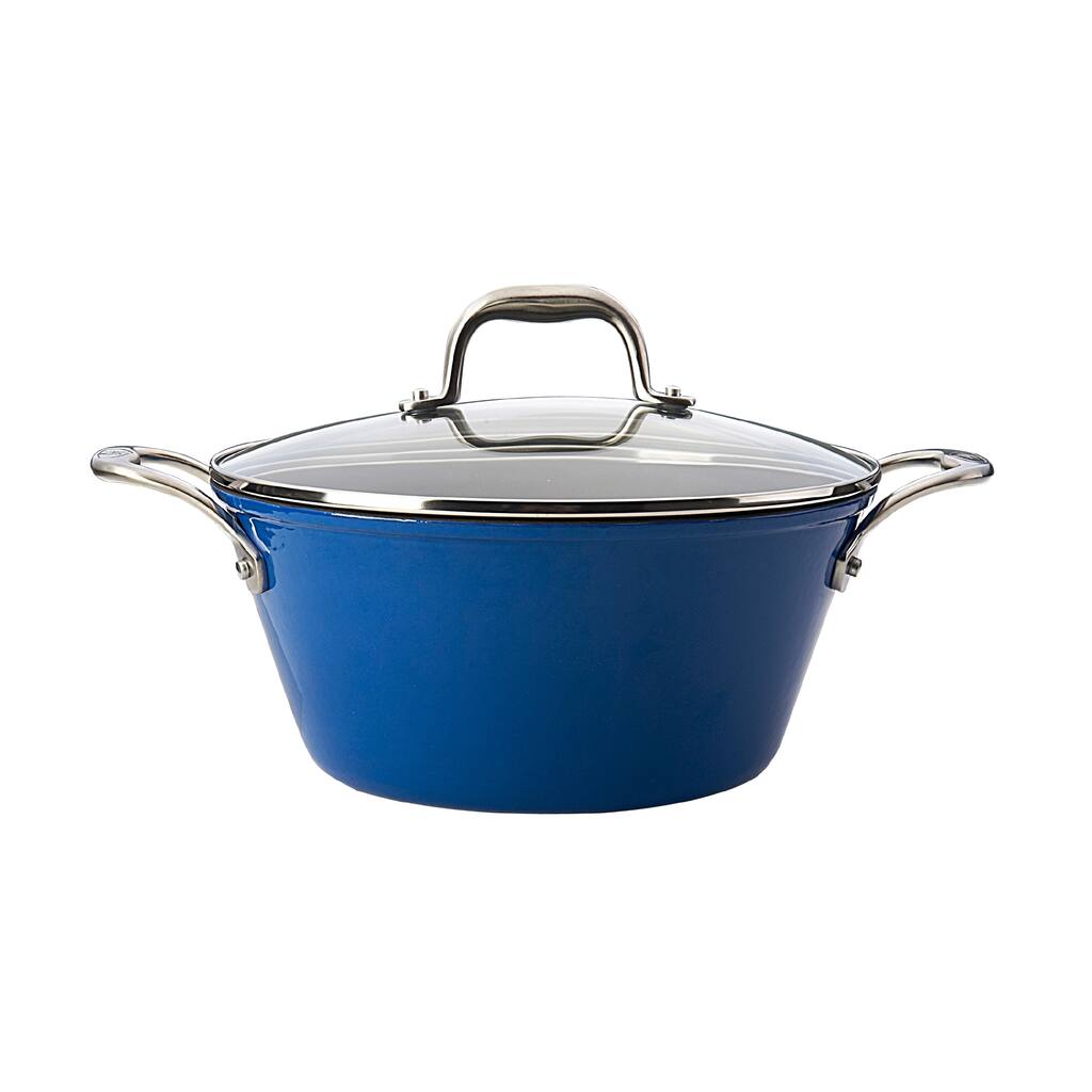 Guy Fieri Lightweight 5.5-quart Blue Cast Iron Dutch Oven