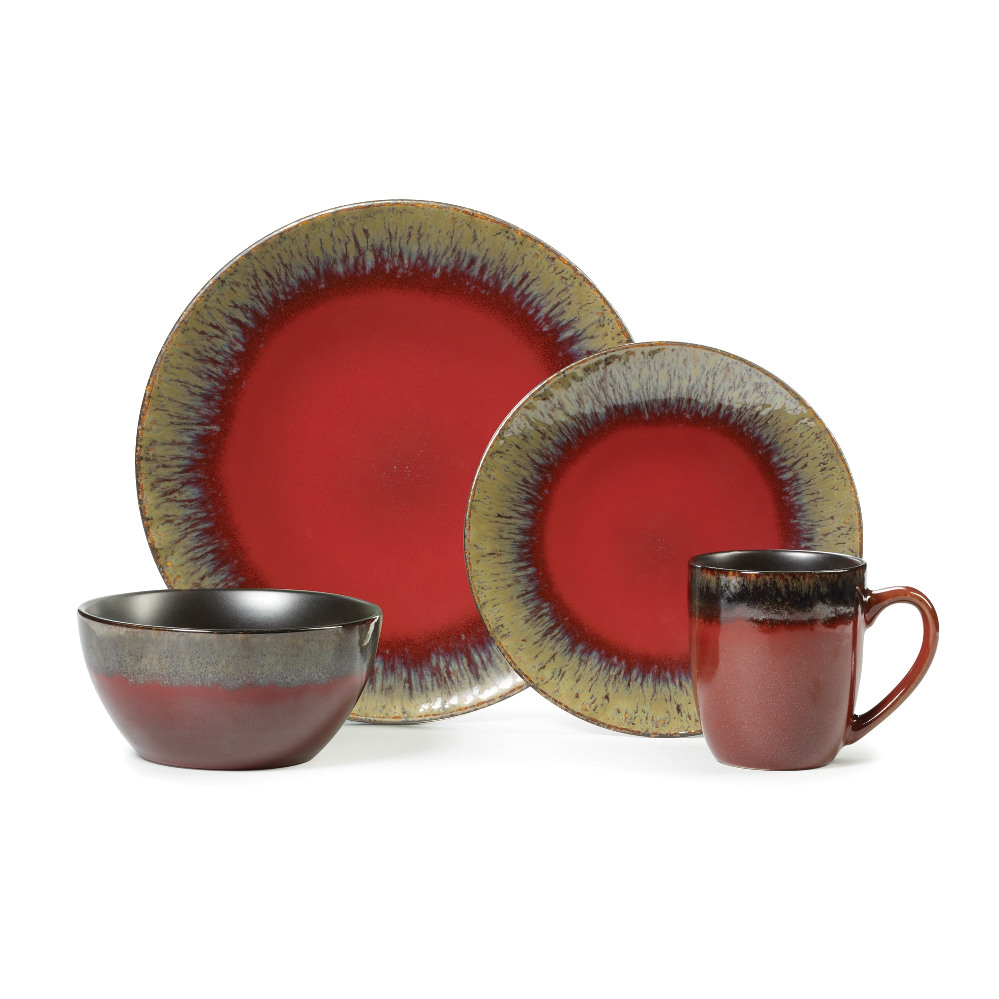 Gourmet Basics Calder Red 16 piece Dinnerware Set