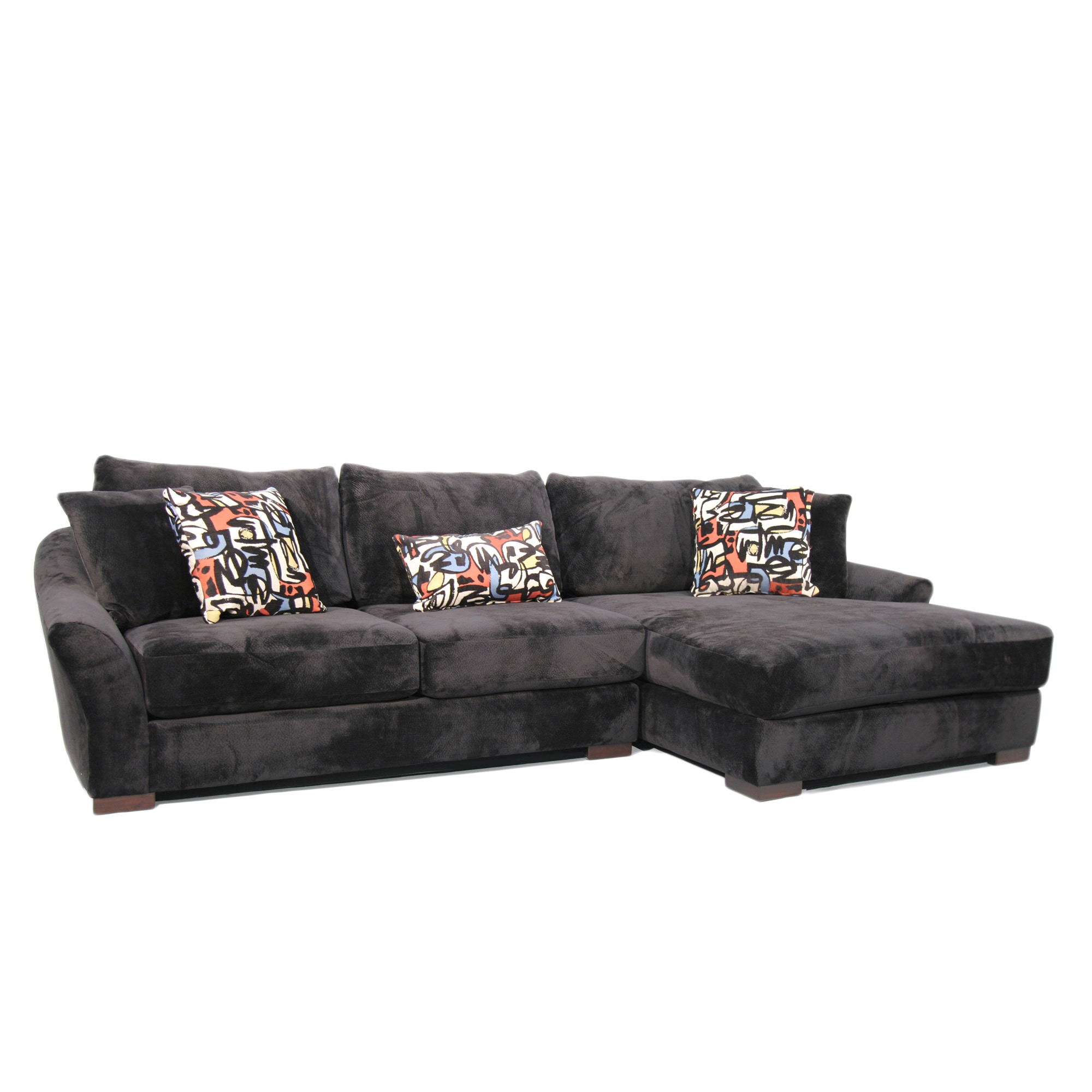 Alyssa Two piece Ebony Sectional Sofa