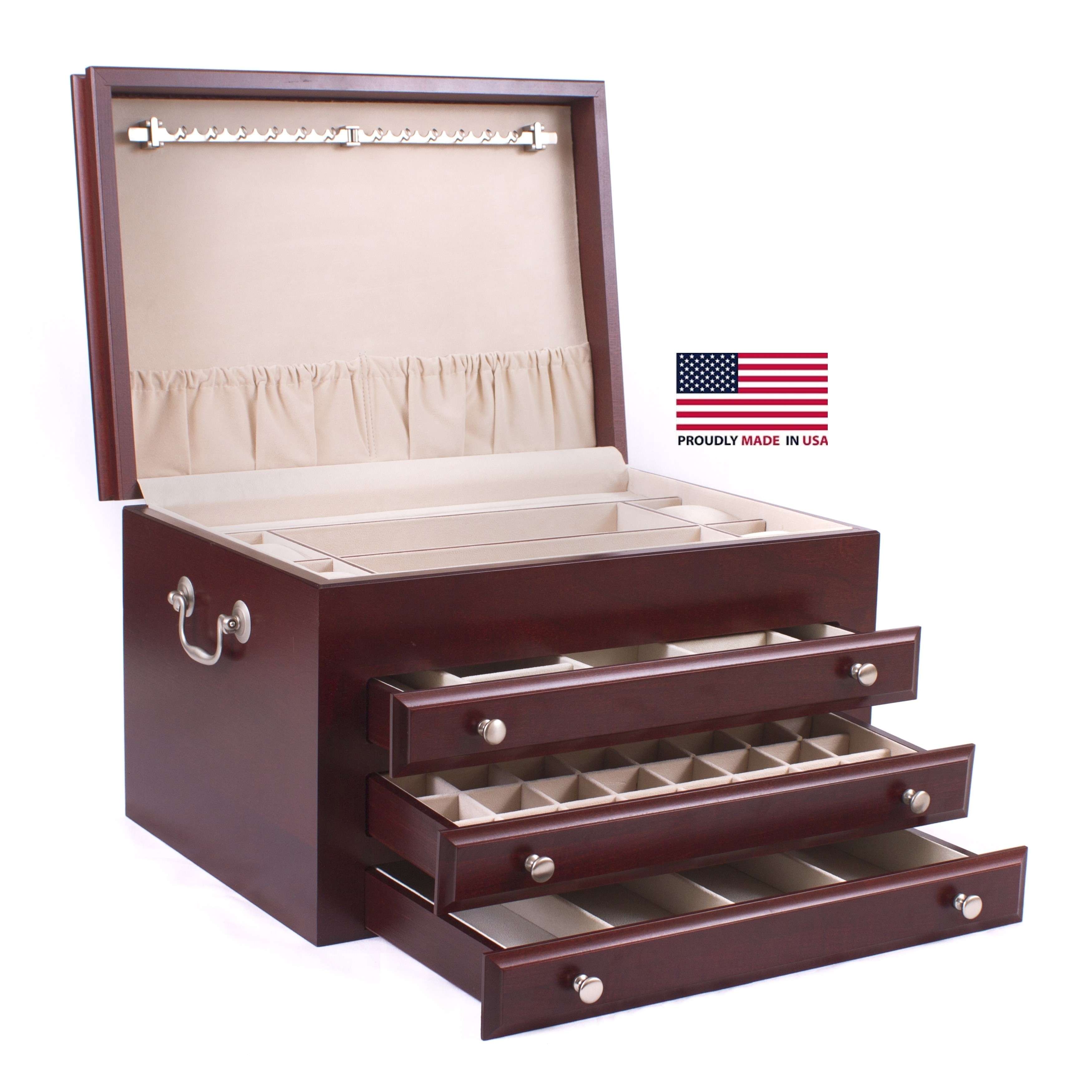 American Chest Co. Majestic Solid Wood Jewelry Chest