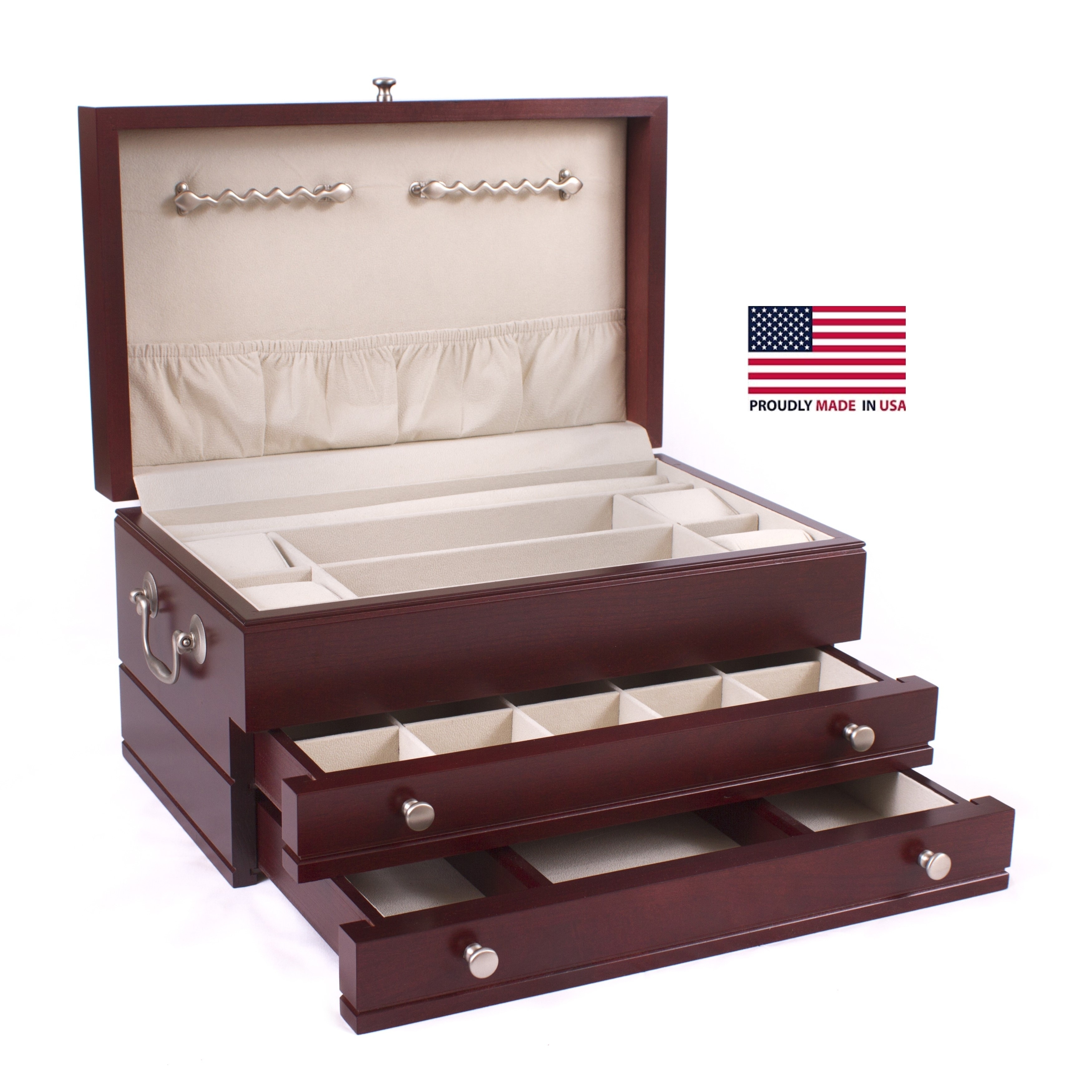 American Chest First Lady Rich Mahogany Jewelry Chest