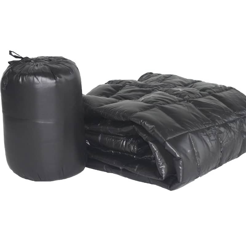 Travelwarm Nylon Indoor/ Outdoor Packable Throw with Travel Bag - Black