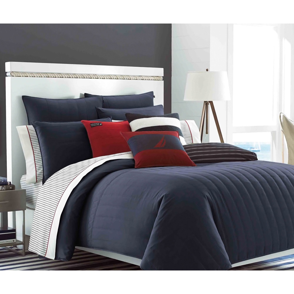 Nautica Mainsail Navy Reversible Comforter Set With Optional Euro Sham Sold Seperately