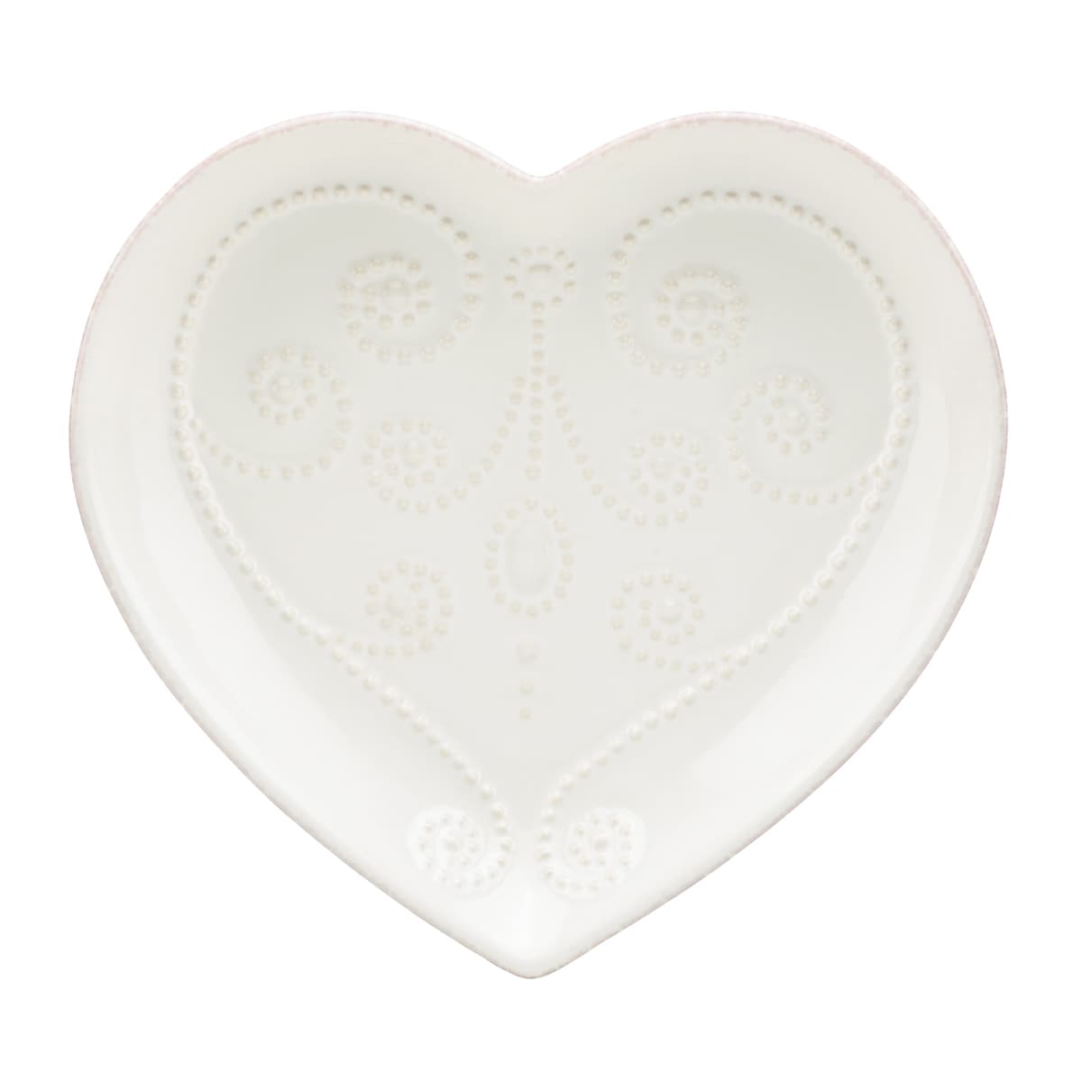 French Perle White Heart Dish