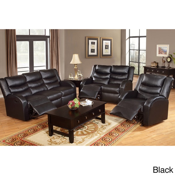 Rouen Bonded Leather Recliner Motion Living Room Set Rouen Bonded Leather Recliner Motion Living Room Set