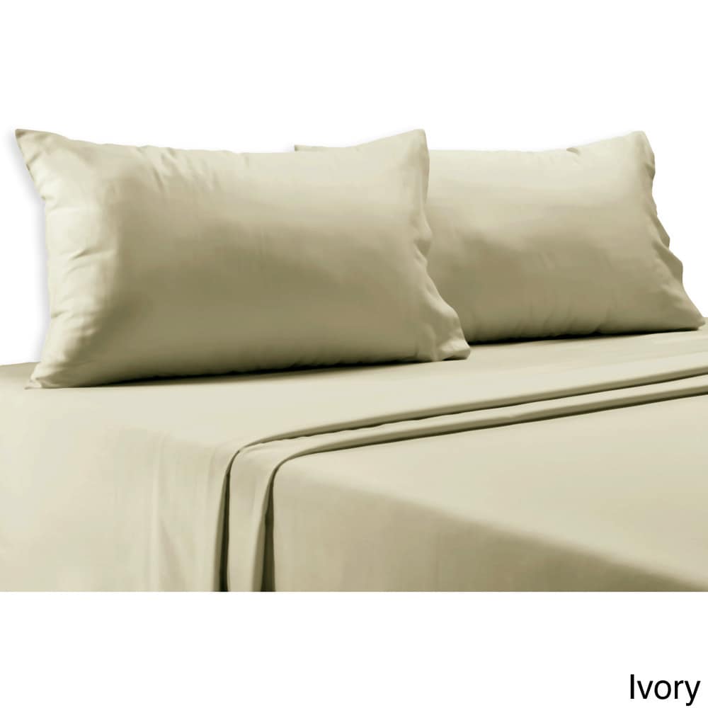 Grace Home Fashions 800 Thread Count Cotton Blend Solid 6 piece Sheet Set Off White Size Queen