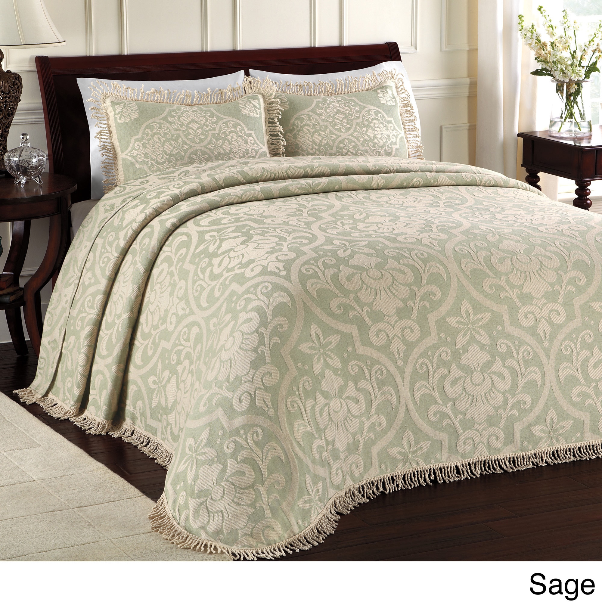 All Over Brocade Cotton Quilt With Optional Sham Sold Separately