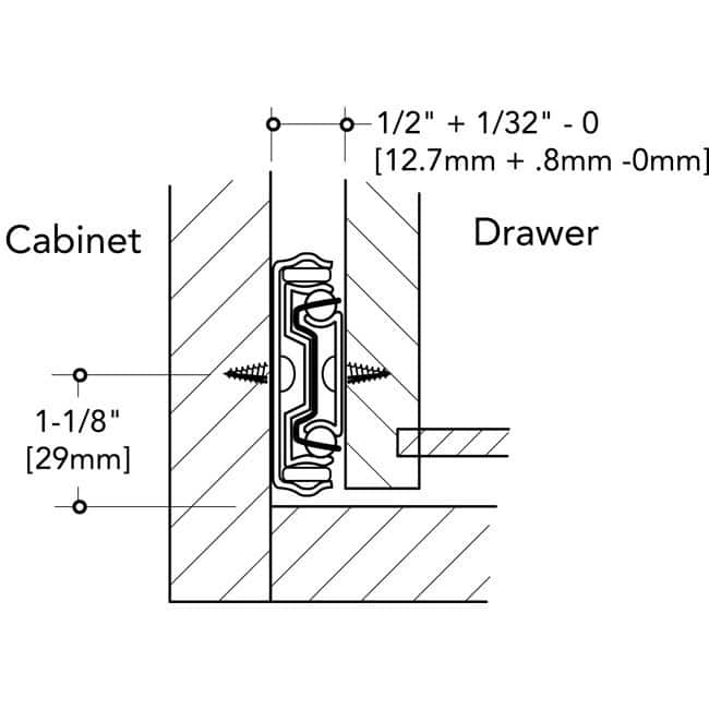 18-inch Hydraulic Soft Close Full Extension Drawer Slides (Pack of 5 Pairs)