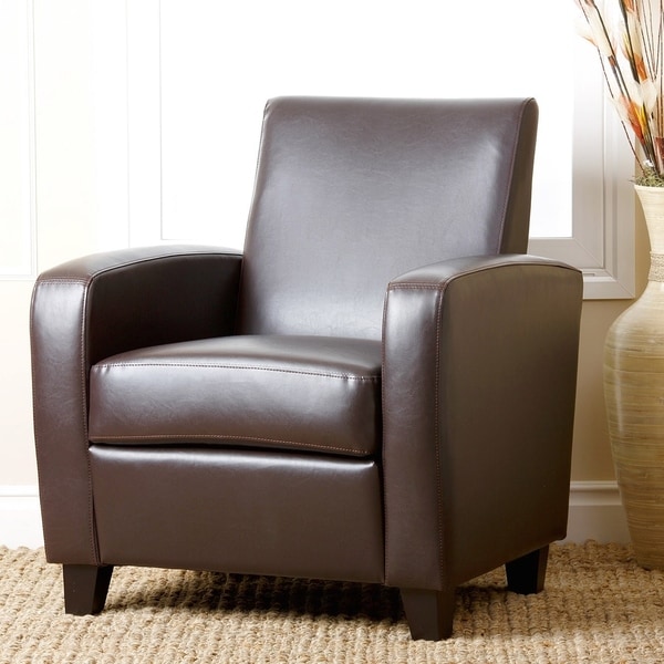 Abbyson Mercer Brown Bonded Leather Club Chair
