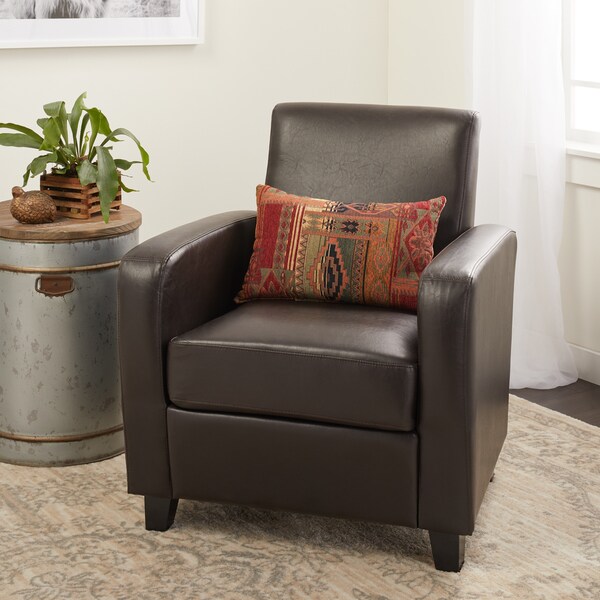 Abbyson Mercer Brown Bonded Leather Club Chair
