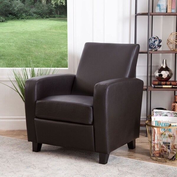 Abbyson Mercer Brown Bonded Leather Club Chair