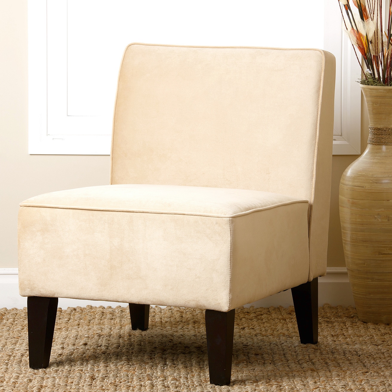 Abbyson Living Beige Becca Velvet Chair