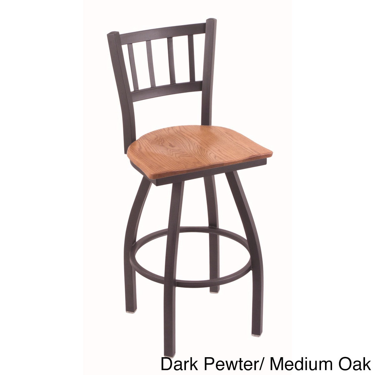 Steel Frame/ Oak Wood Counter Stool