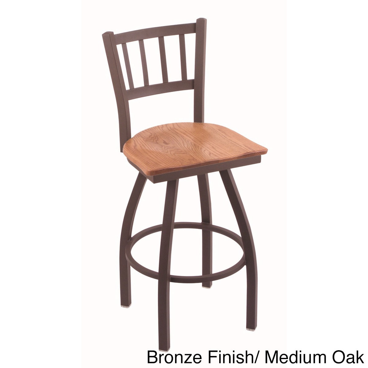 Steel Frame/ Oak Wood Counter Stool