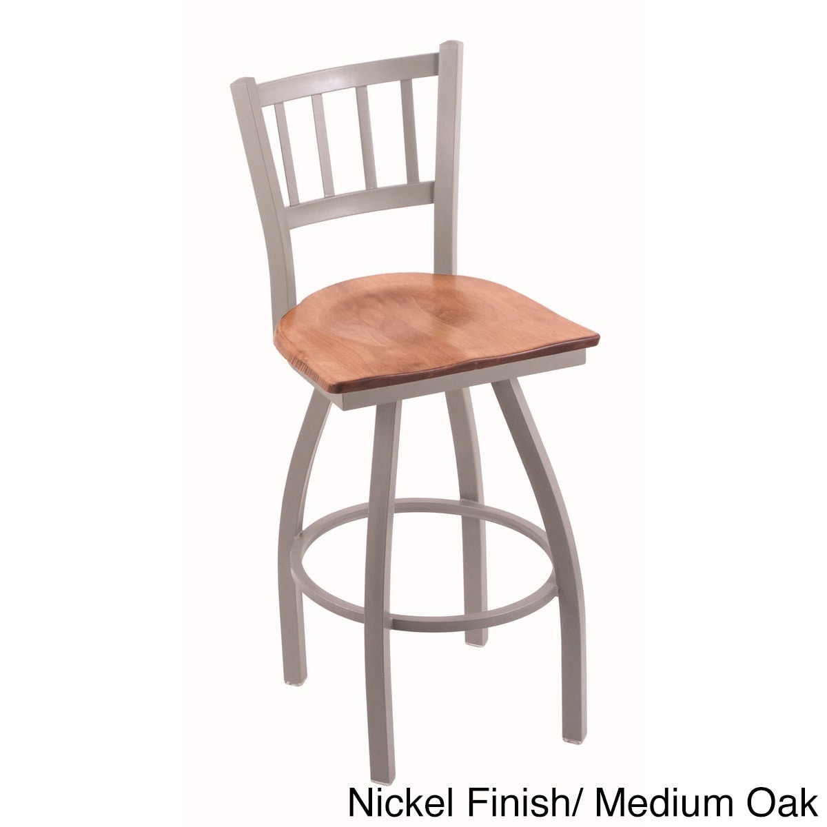 Steel Frame/ Oak Wood Counter Stool