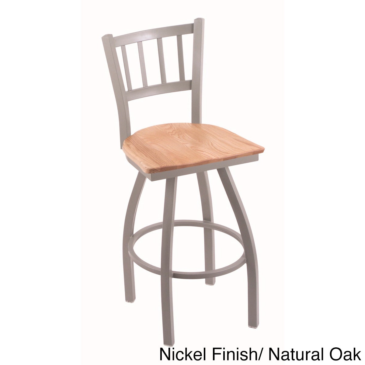 Steel Frame/ Oak Wood Counter Stool