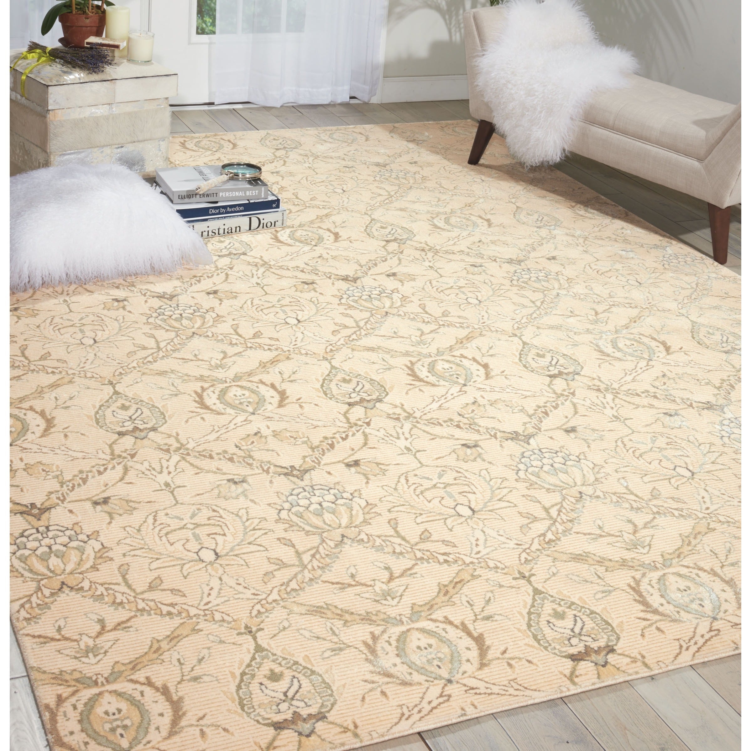 Nourison Luminance Cream Rug (93 X 129)